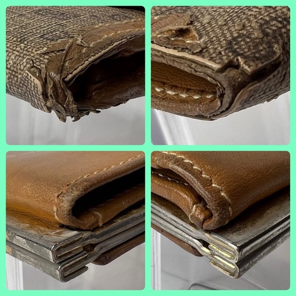 🤎GUCCI Vintage Interlocking G Micro GG Logo Canvas/Leather Bifold Wallet🤎 - Picture 4 of 15